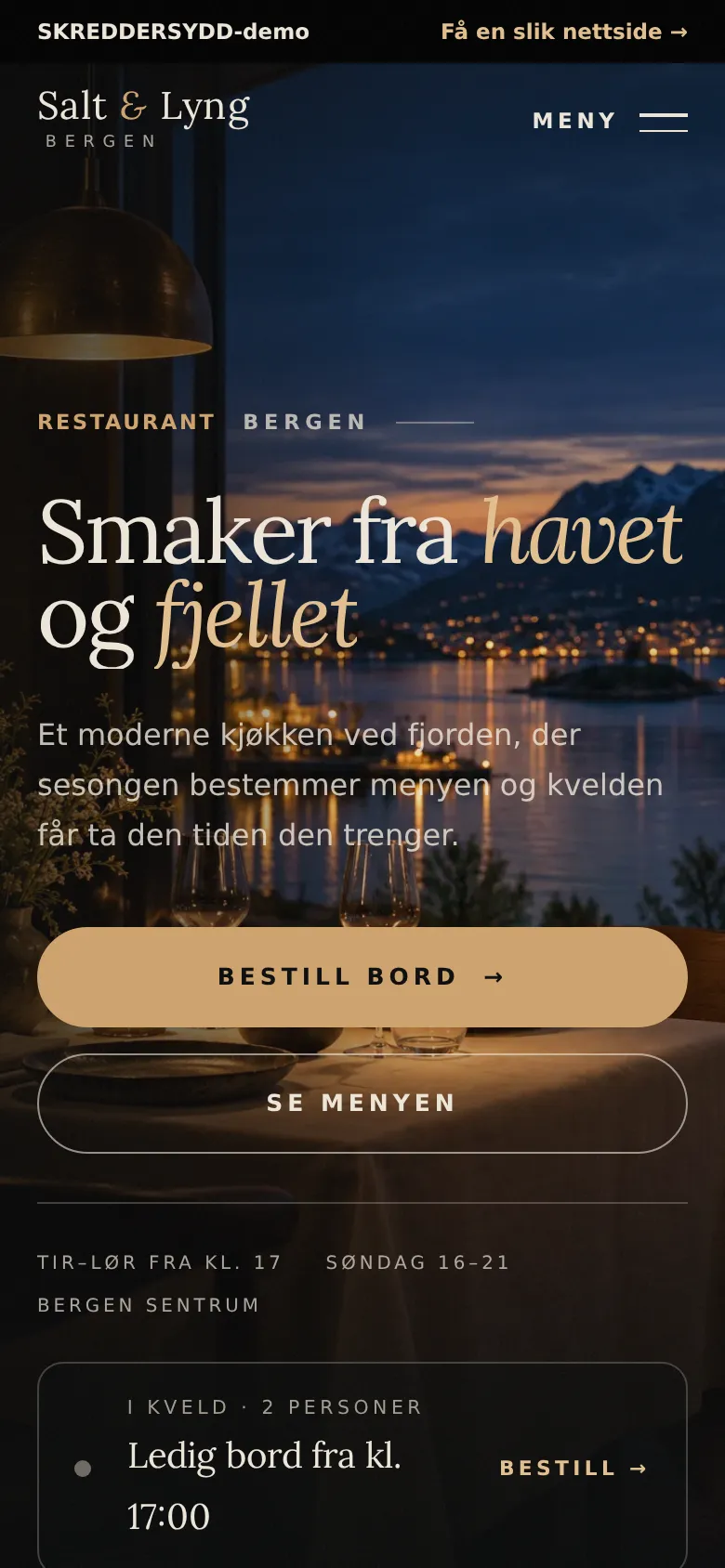 Forsiden til Salt og Lyng på mobil