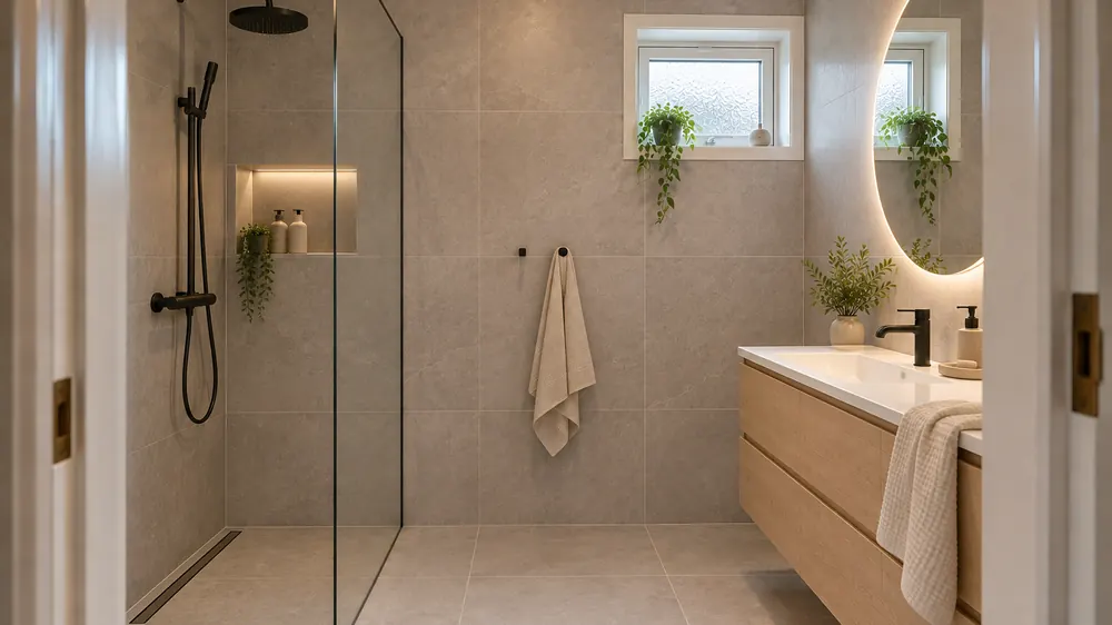 Renovert baderom med ny innredning